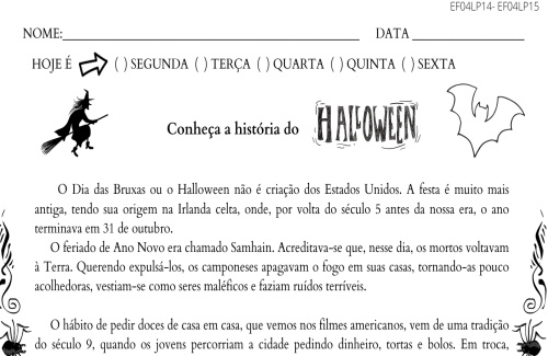 atividade dia das bruxas-halloween leitura e interpretação